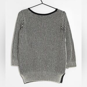 Club Monaco Lambswool Cashmere Angora Rabbit Hair Black & White Striped Sweater